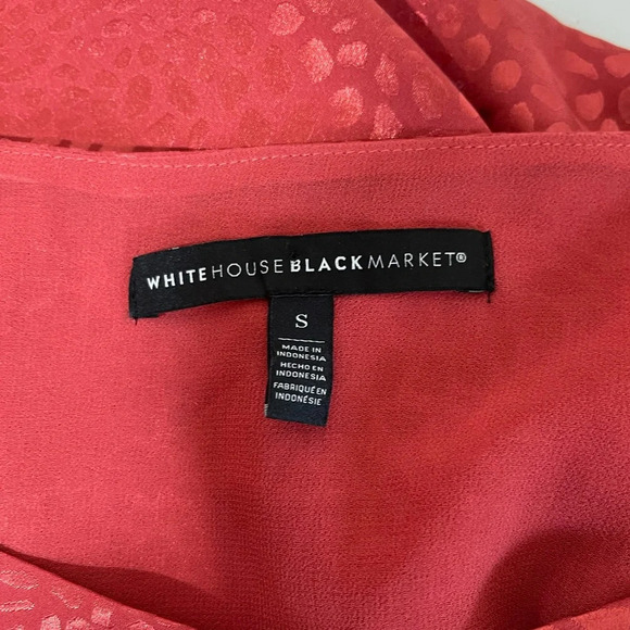 WHBM Hot Pink Metallic Leopard Print Sweetheart Neck Blouse Small Women’s - Picture 10 of 12